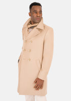 Sand Wool Signature Peacoat - SARTORO554