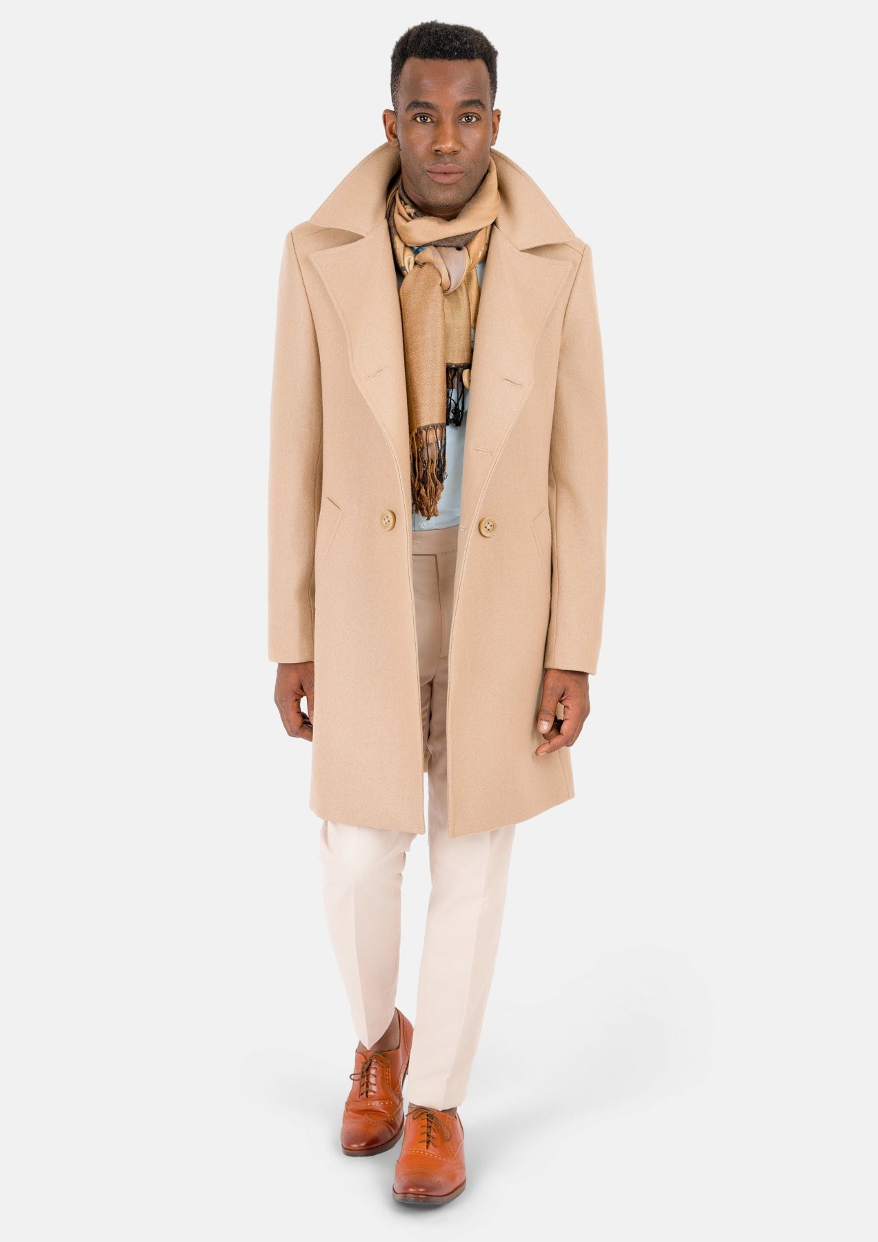 Sand Wool Signature Peacoat - SARTORO660