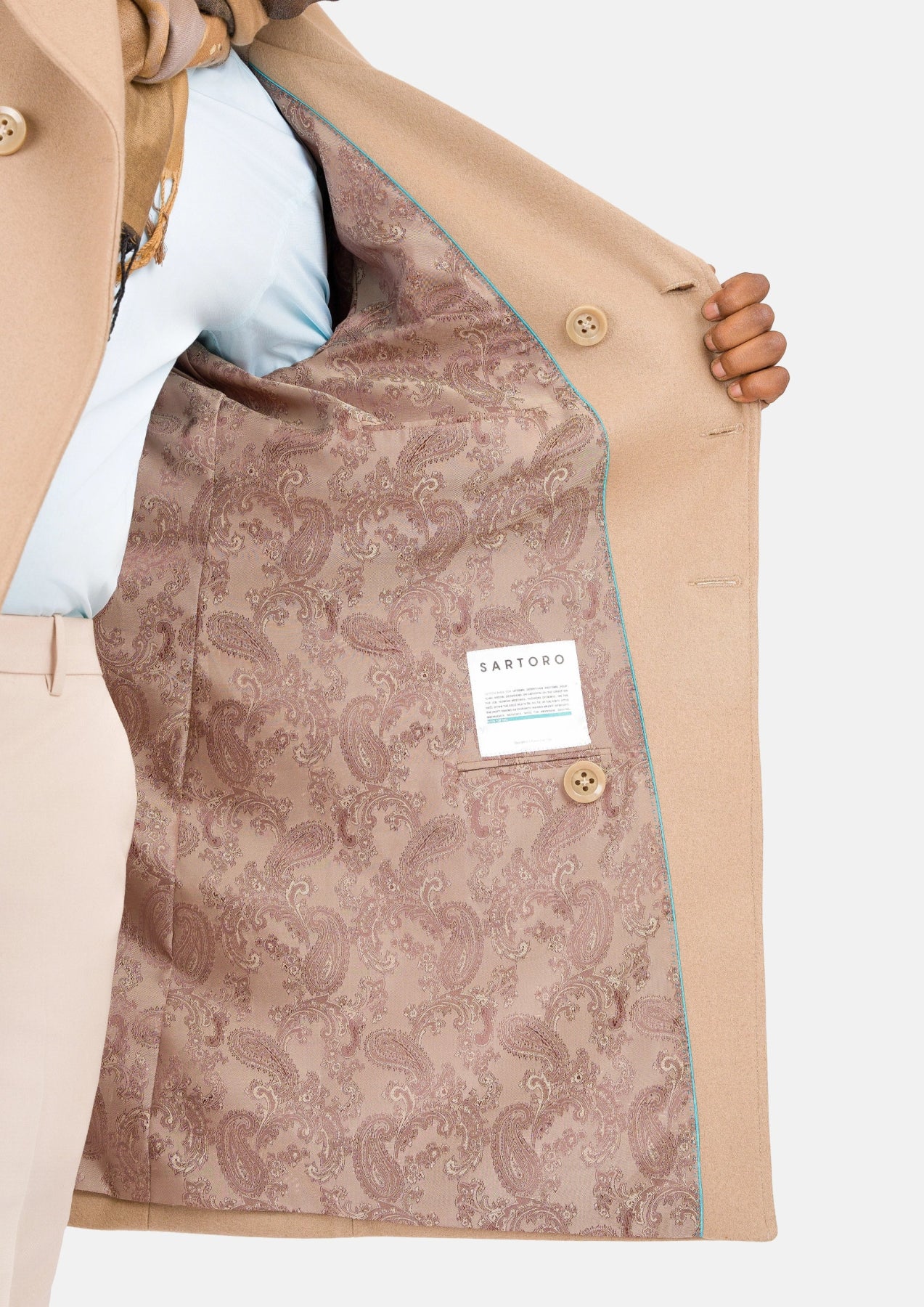 Sand Wool Signature Peacoat - SARTORO133