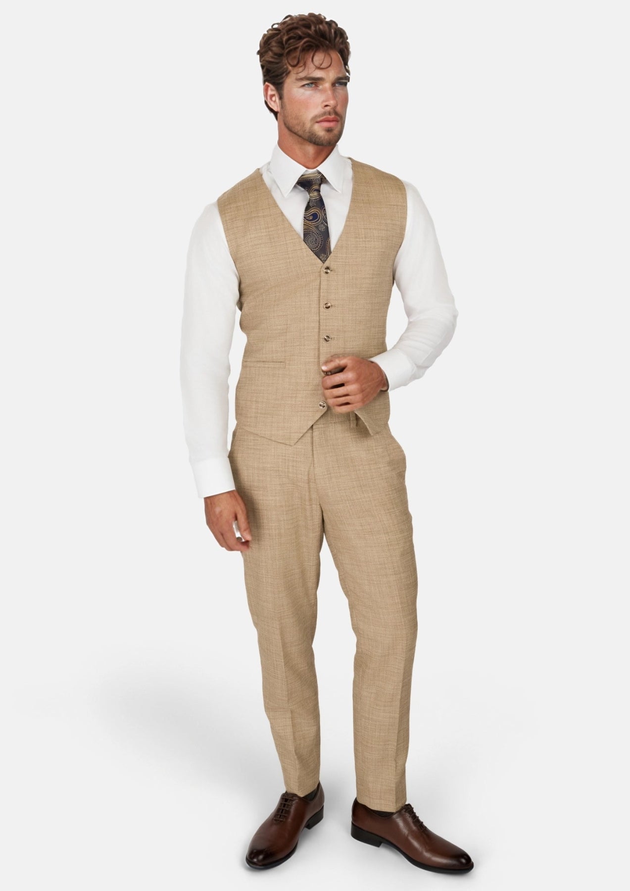 Sandstone Bamboo Vest - SARTORO