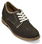 Sardine Grey Business Casual Leather Derbies - 3 Inches Taller - SARTORO65