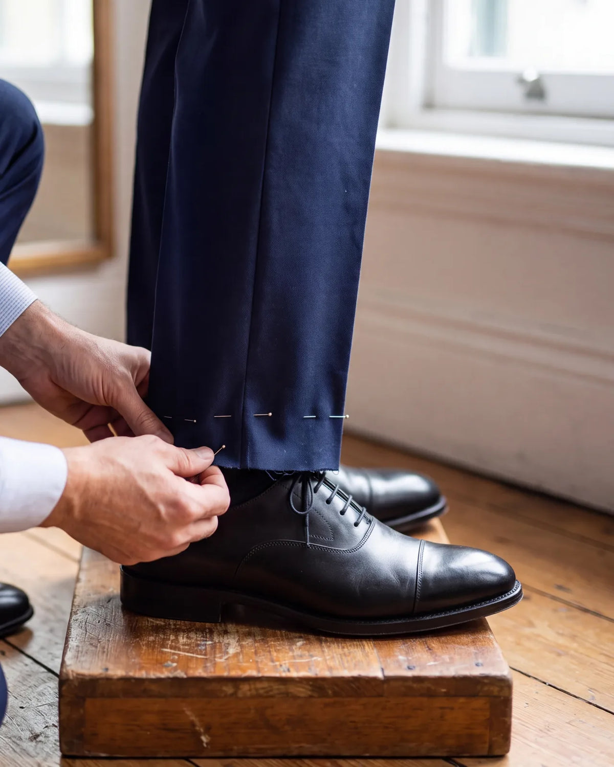Pants a little long? Hemming is one of the easiest fixes, so don't let pant length decide your suit size.