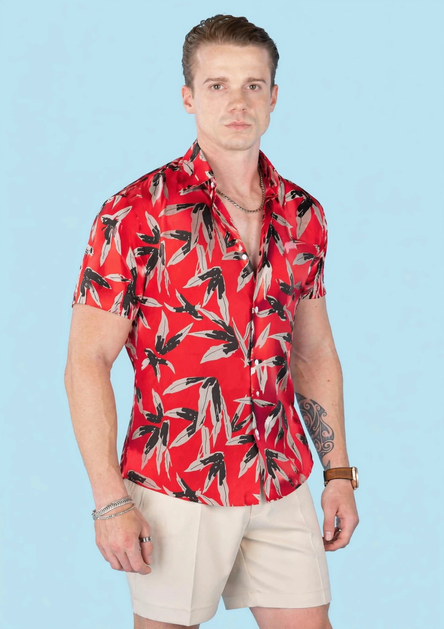 Scarlet Brush Silk Shirt - SARTORO91