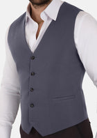Shadow Grey Cotton Vest - SARTORO974