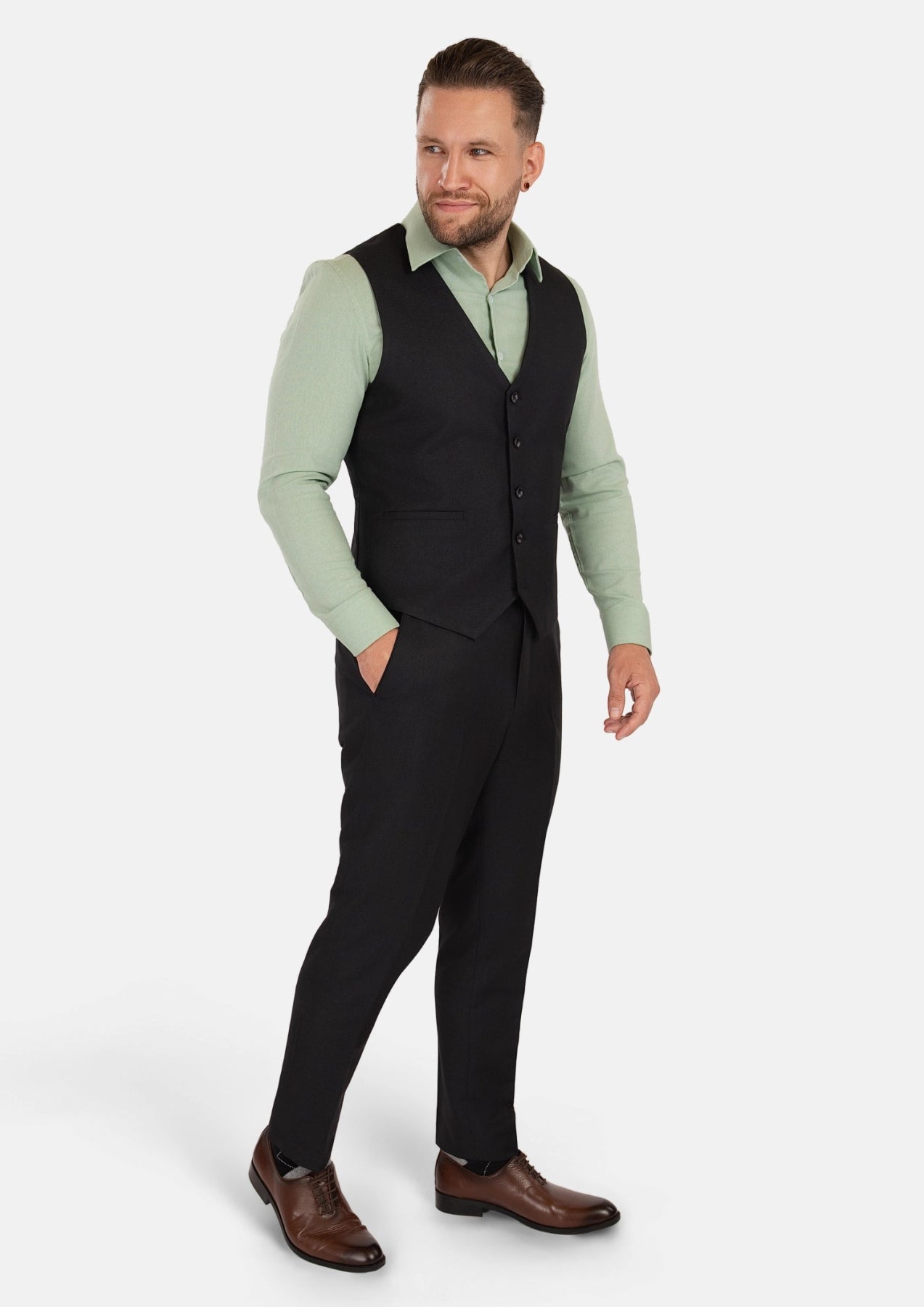 Shimmer Black Vest - SARTORO