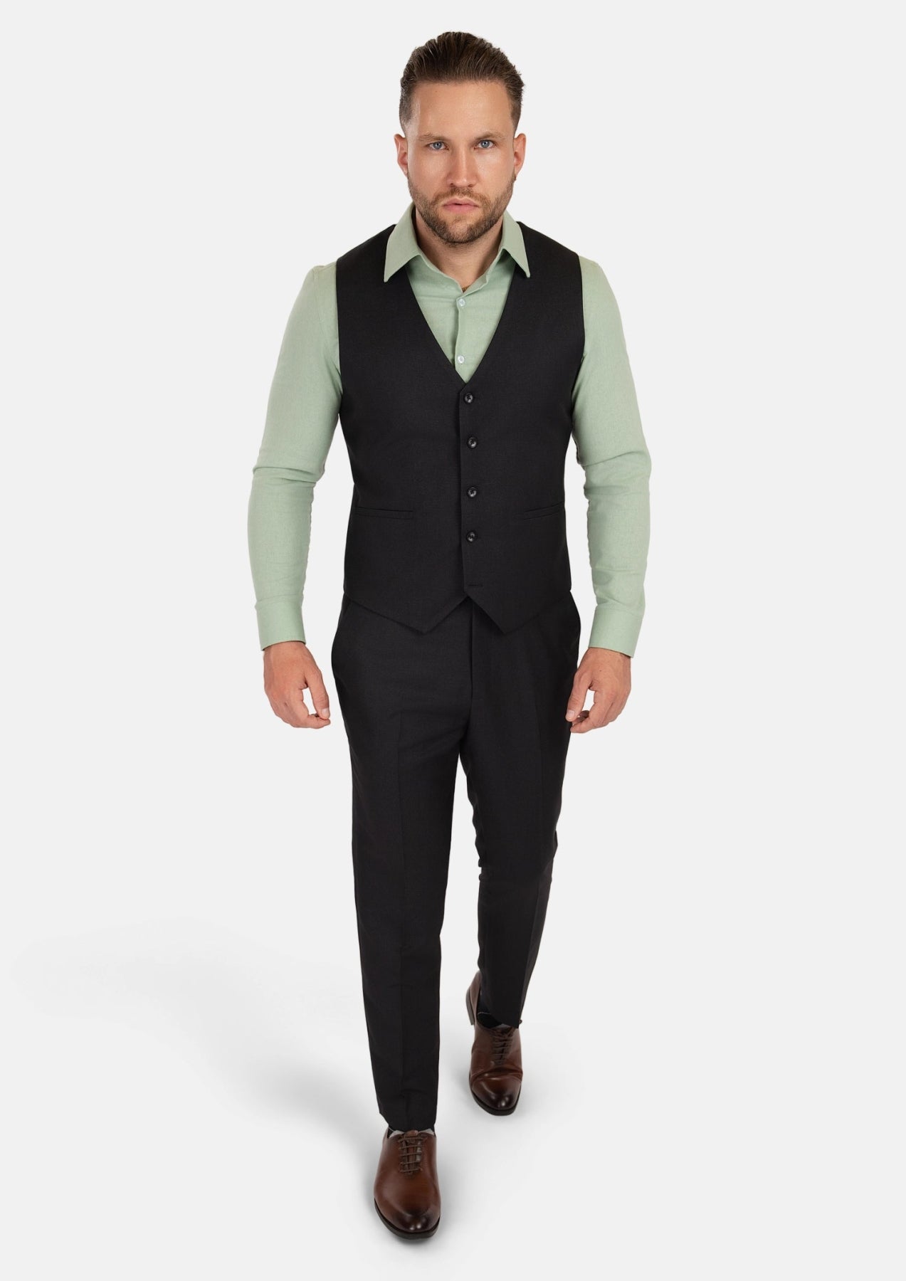 Shimmer Black Vest - SARTORO