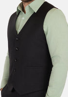 Shimmer Black Vest - SARTORO713
