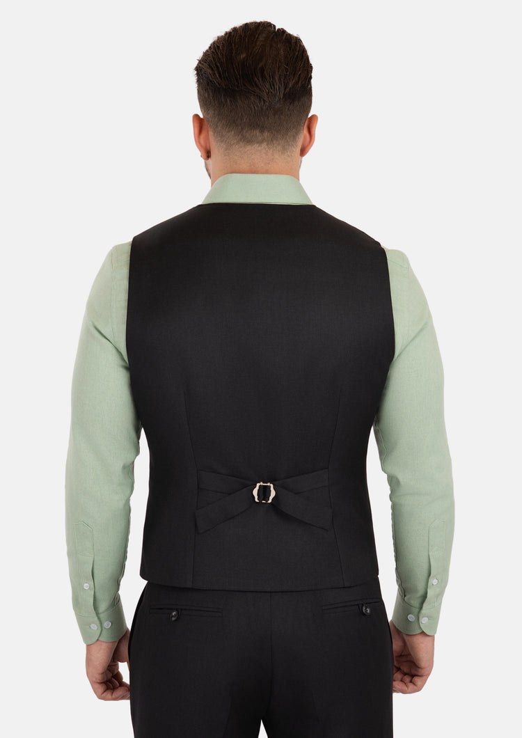 Shimmer Black Vest - SARTORO121