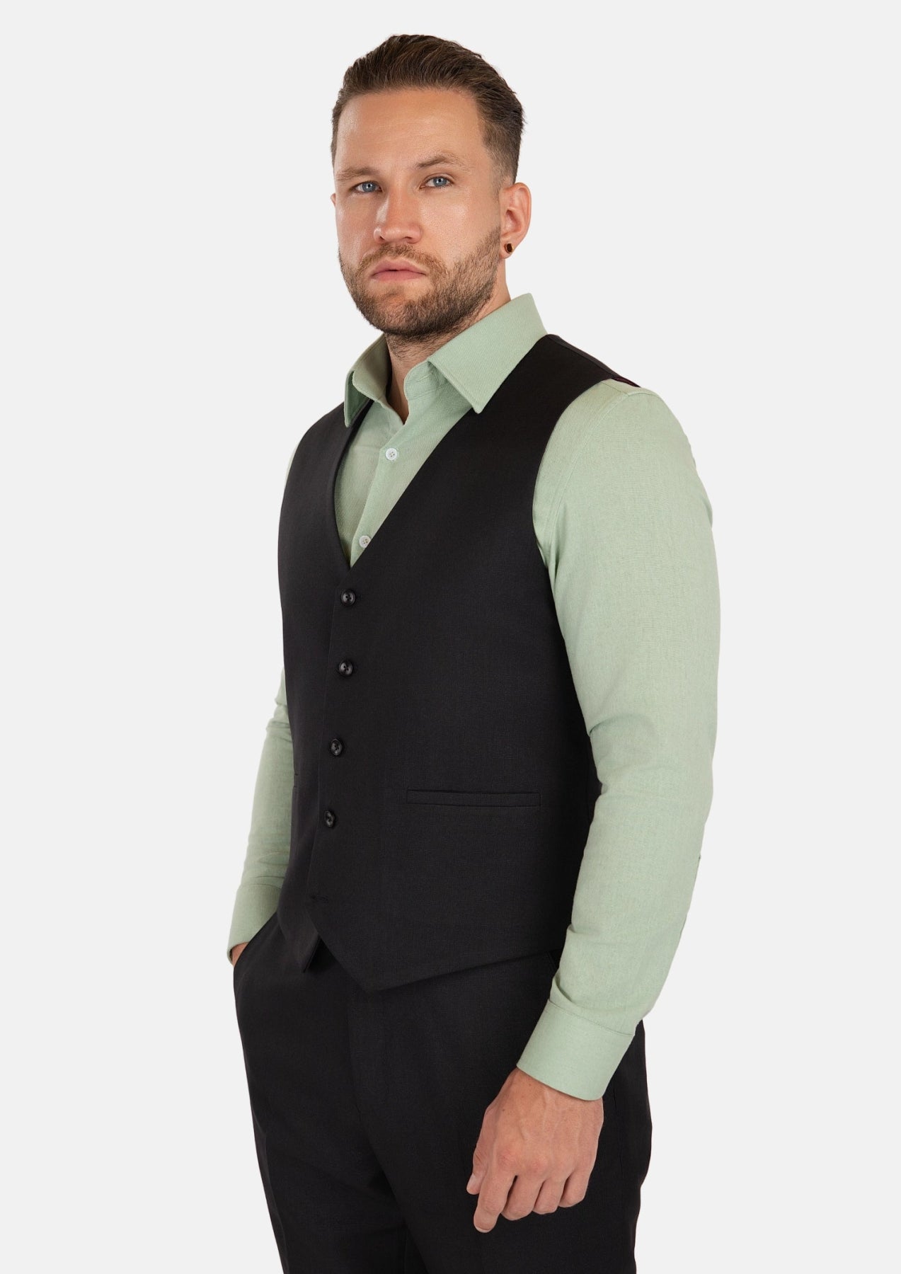 Shimmer Black Vest - SARTORO