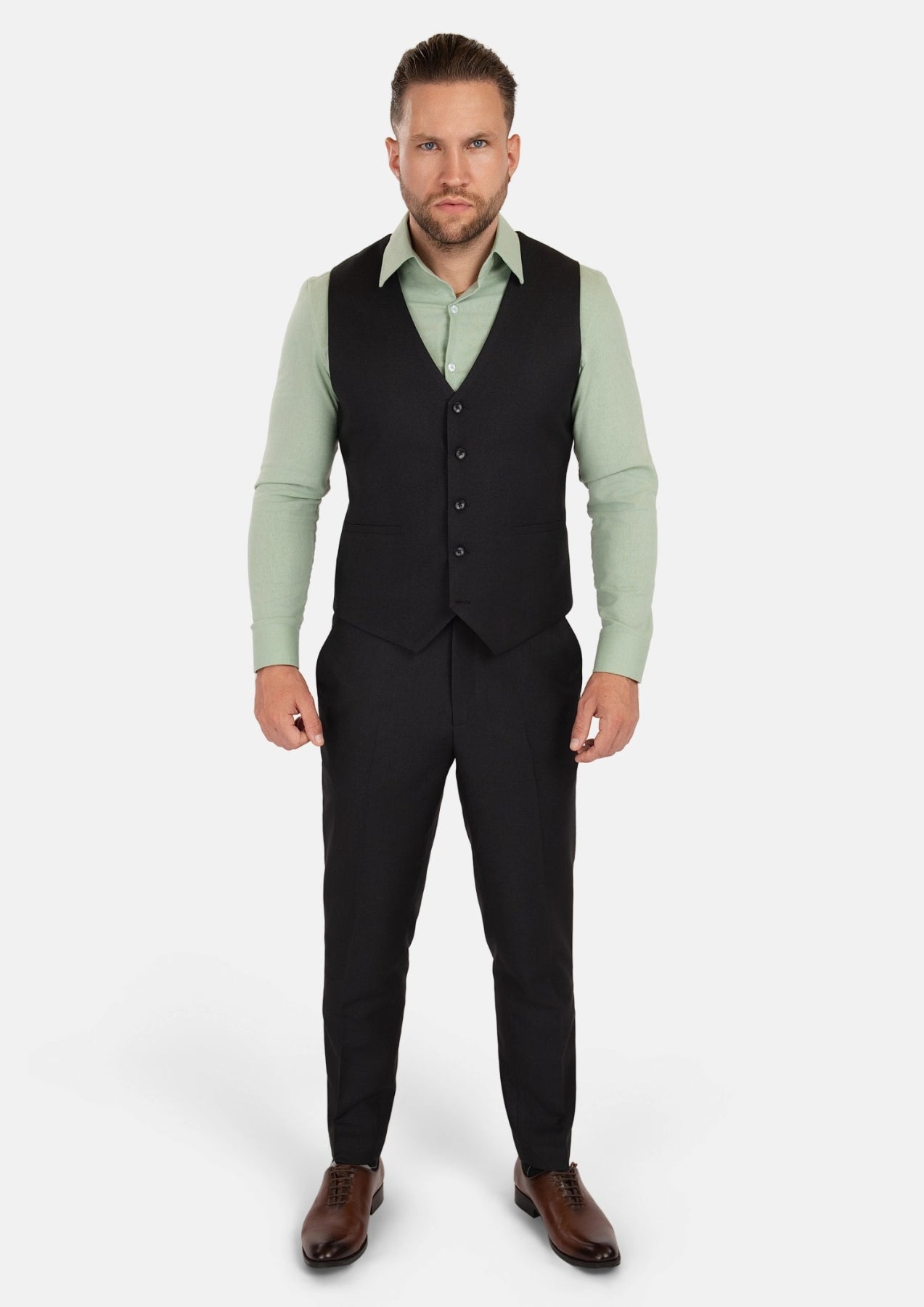 Shimmer Black Vest - SARTORO