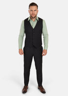 Shimmer Black Vest - SARTORO781