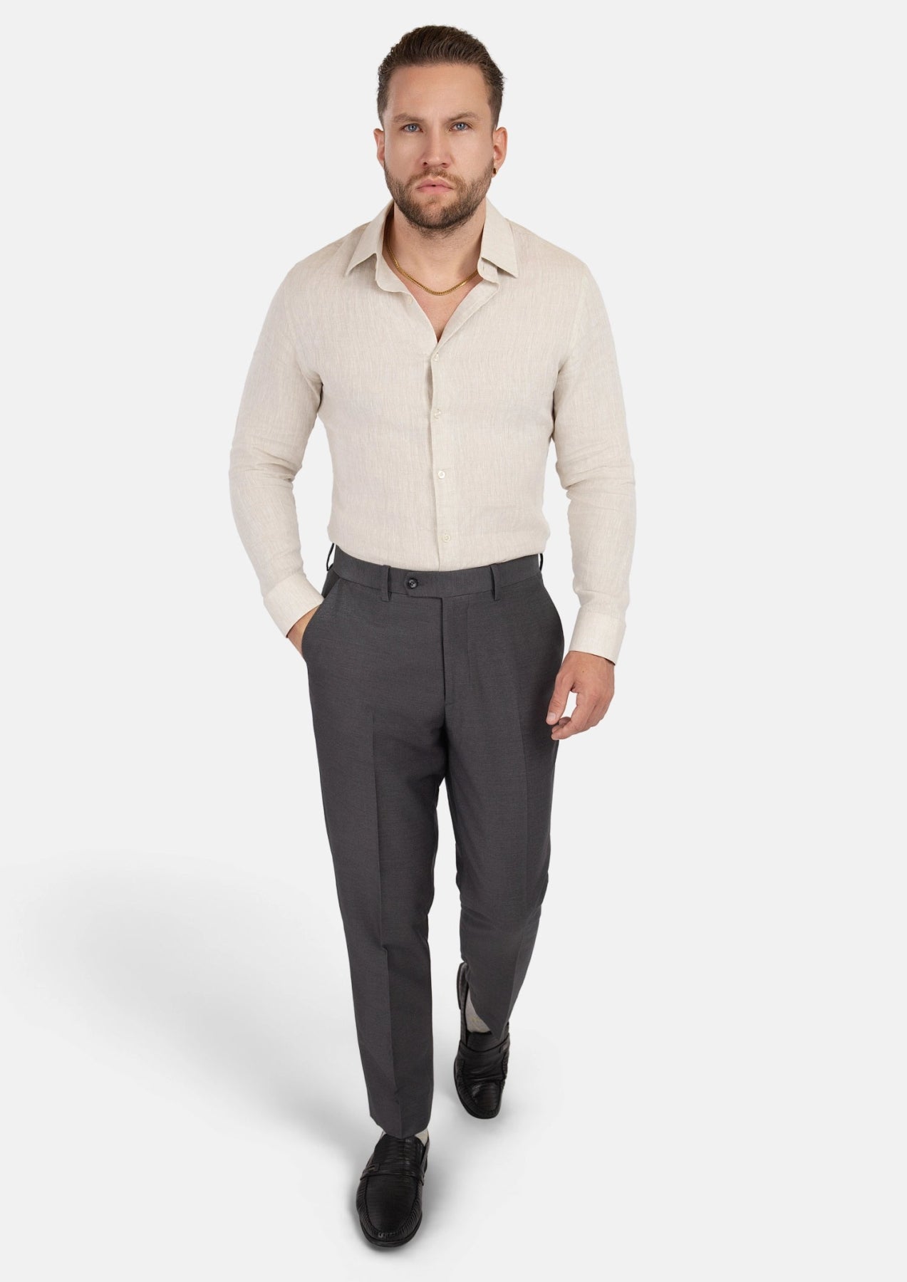Shimmer Grey Pants - SARTORO