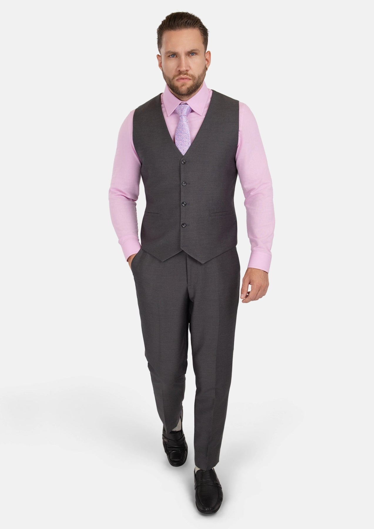 Shimmer Grey Vest - SARTORO