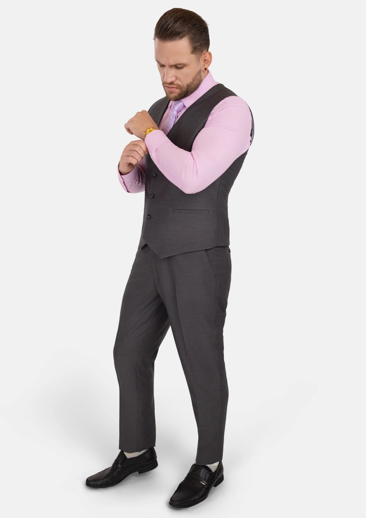 Shimmer Grey Vest - SARTORO