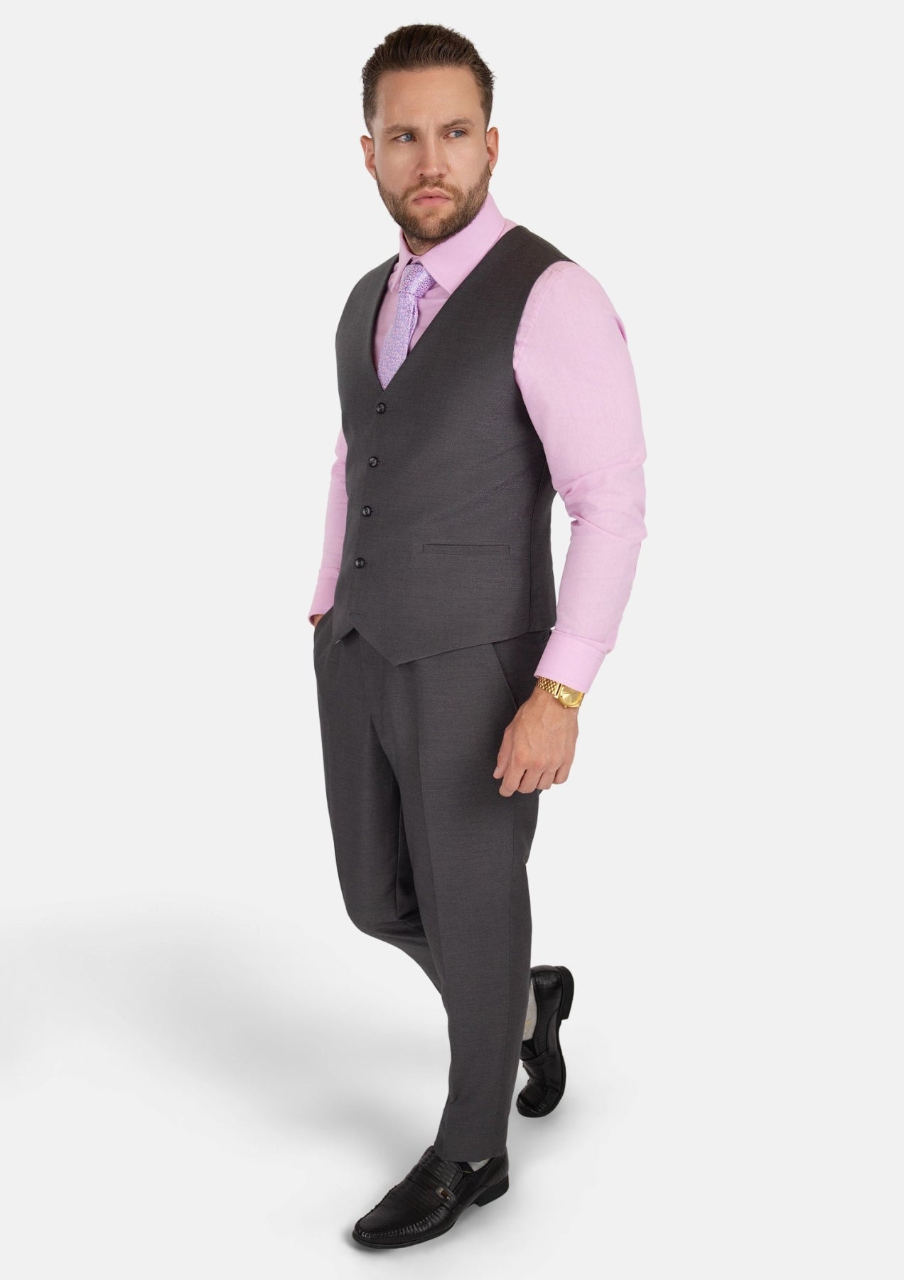 Shimmer Grey Vest - SARTORO