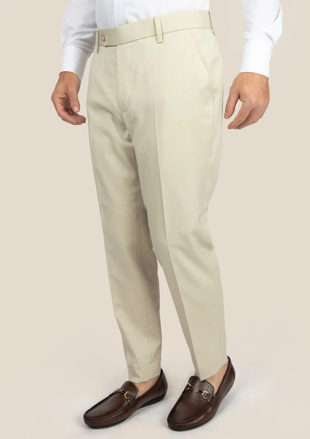 Siena Ivory Twill Pants - SARTORO