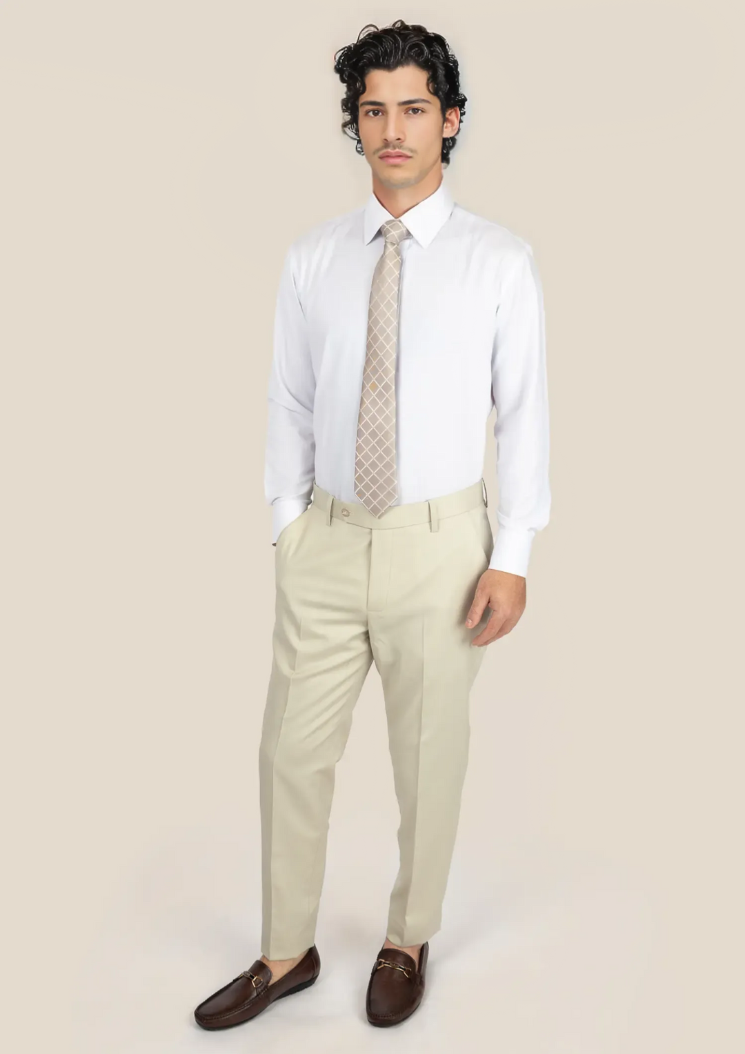 Siena Ivory Twill Pants - SARTORO