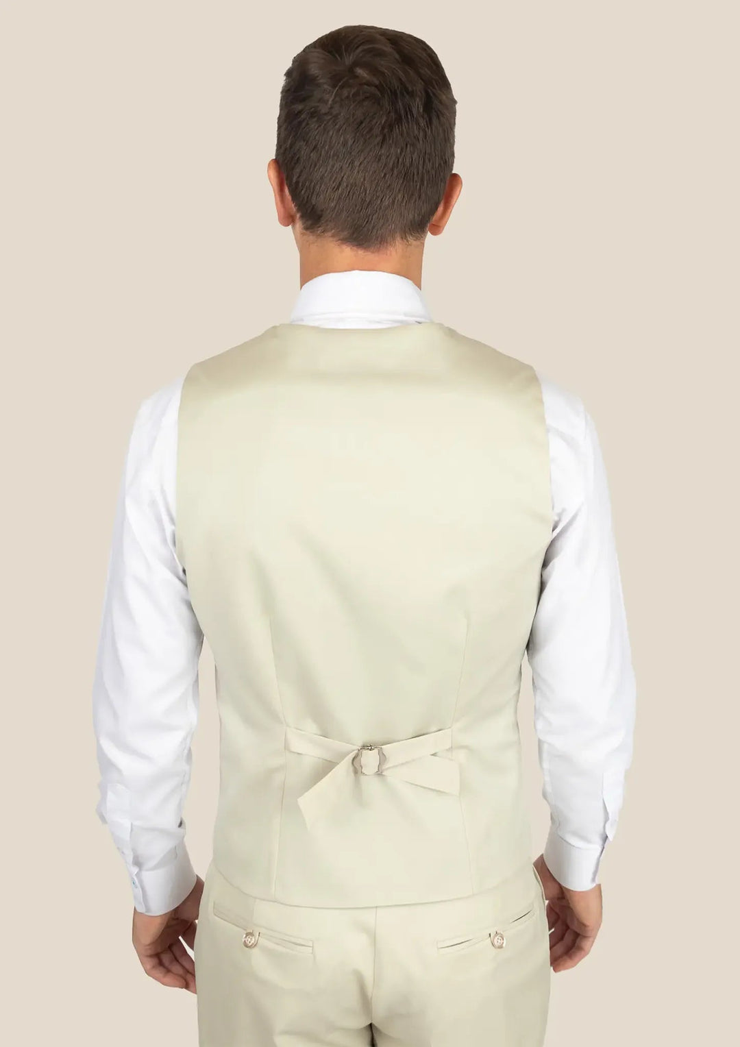 Siena Ivory Twill Vest - SARTORO