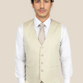 Siena Ivory Twill Vest - SARTORO