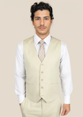 Siena Ivory Twill Vest - SARTORO