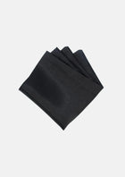 Silk Satin Black Pocket Square - SARTORO396