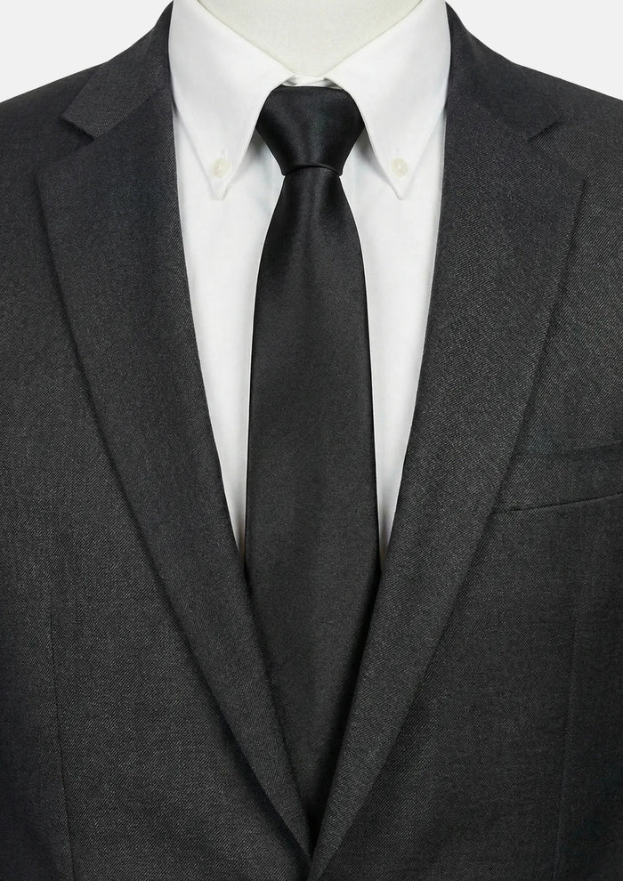 Silk Satin Black Tie - SARTORO118