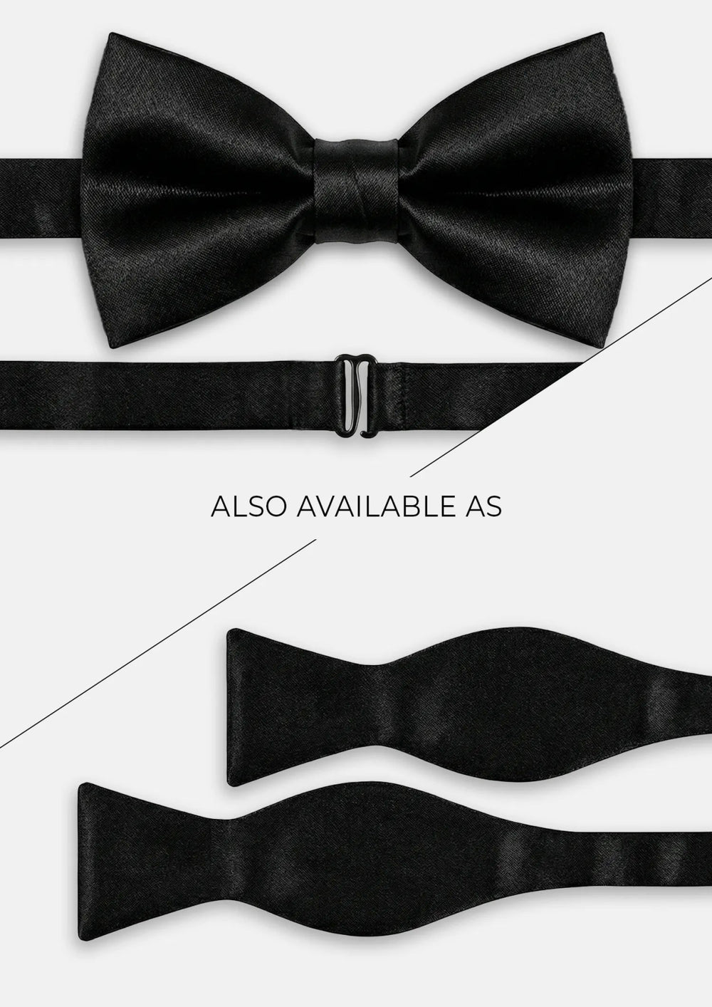 Midnight Black Satin Tie815