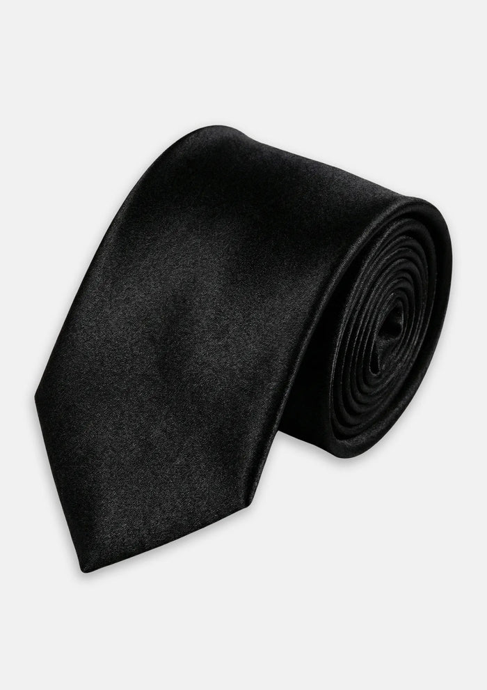 Silk Satin Black Tie - SARTORO236