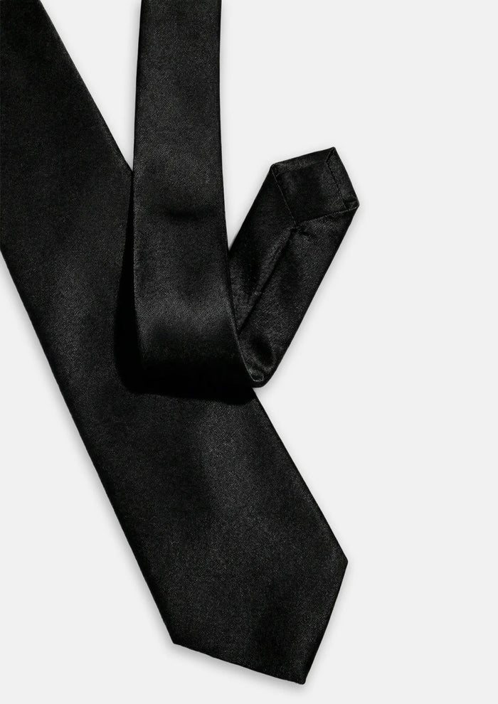 Silk Satin Black Tie - SARTORO92