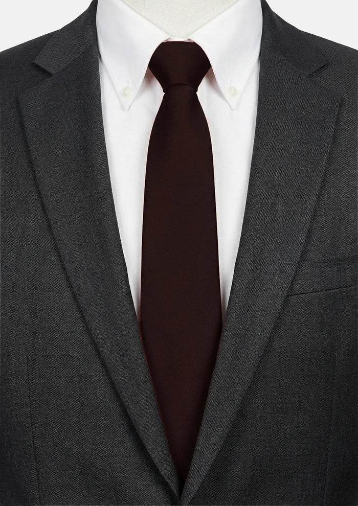 Silk Satin Merlot Tie - SARTORO473