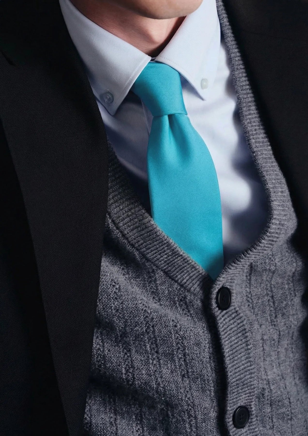 Silk Satin Turquoise Tie - SARTORO237