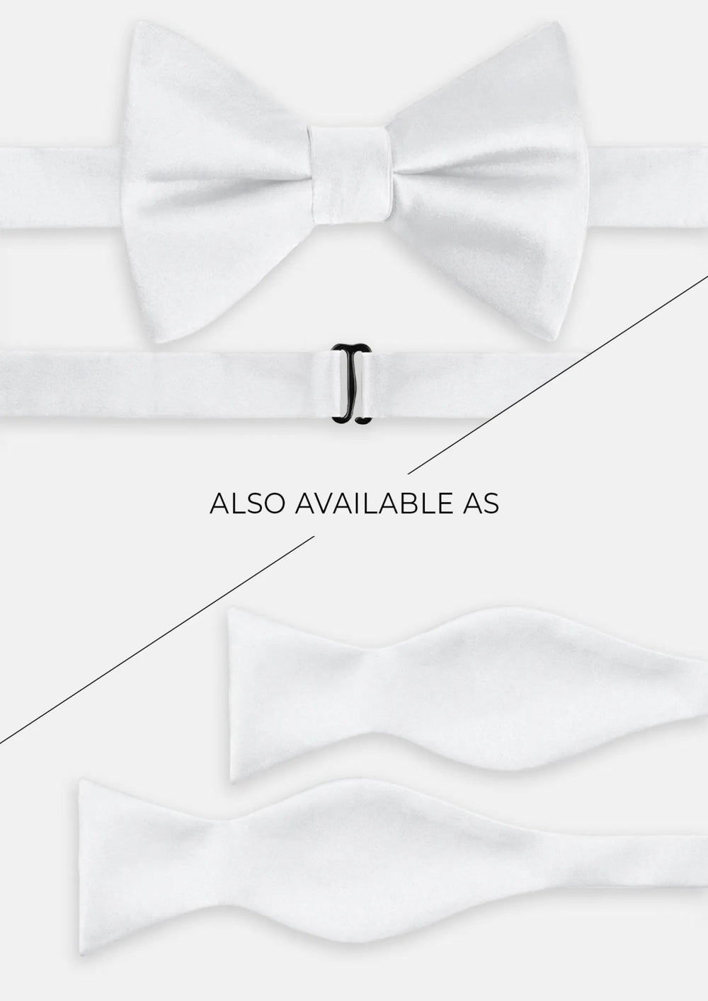 Silky White Satin Tie332