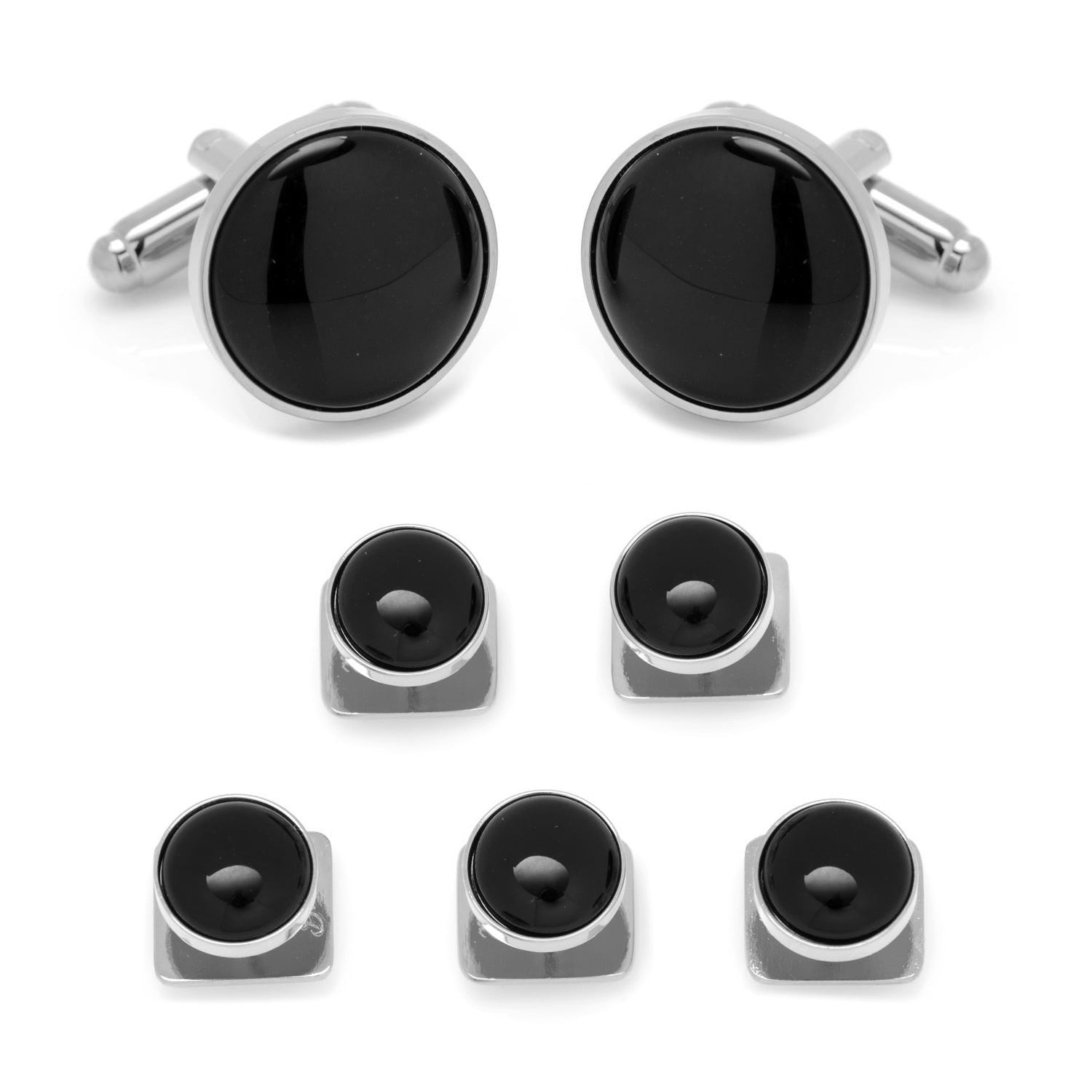 Silver and Onyx 5-Stud Set673