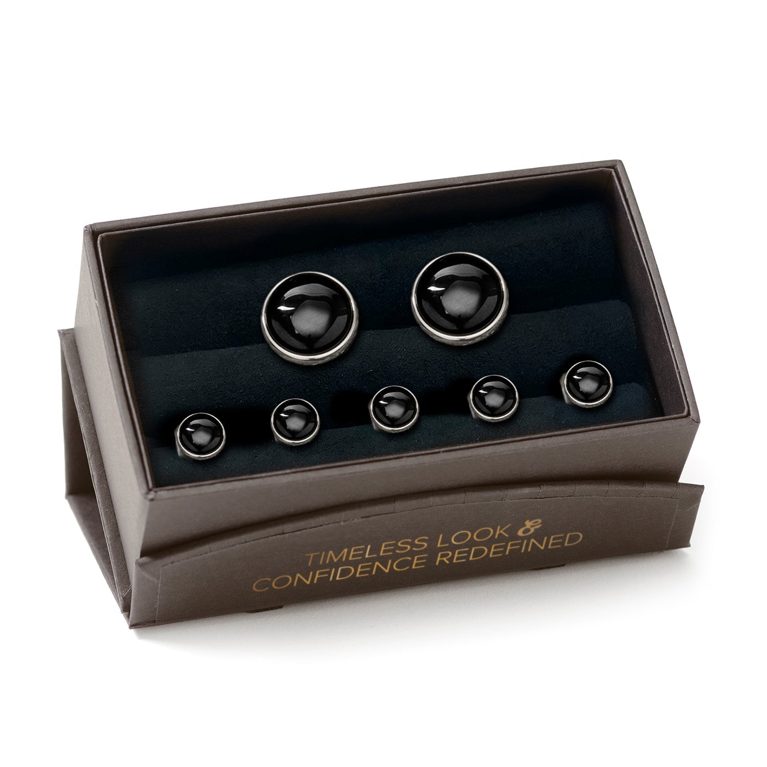 Silver and Onyx 5-Stud Set - SARTORO542