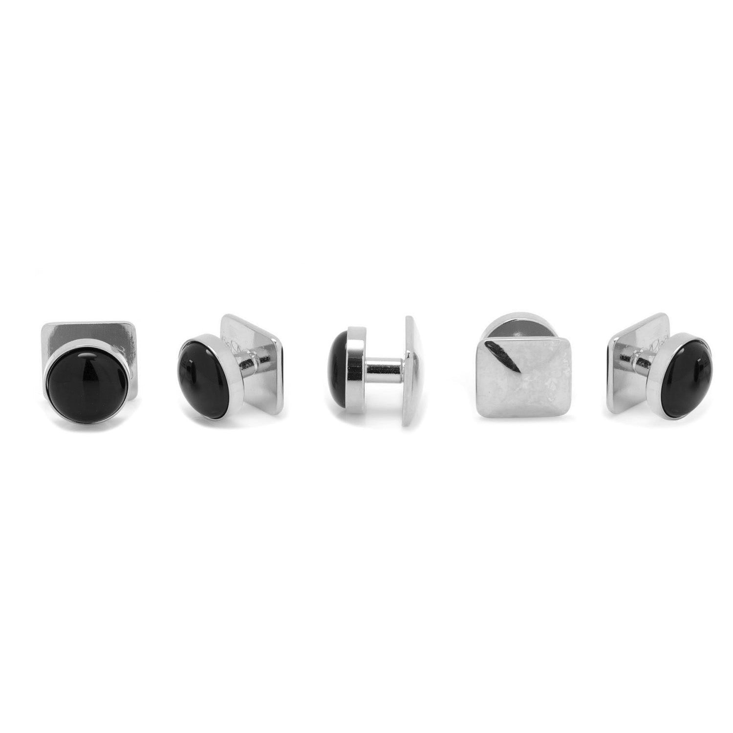 Silver and Onyx 5-Stud Set - SARTORO563