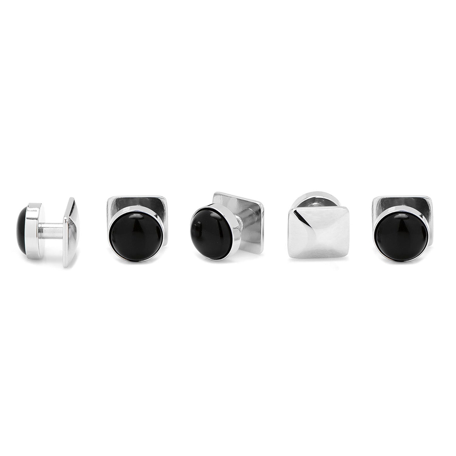 Silver and Onyx 5-Studs - SARTORO593