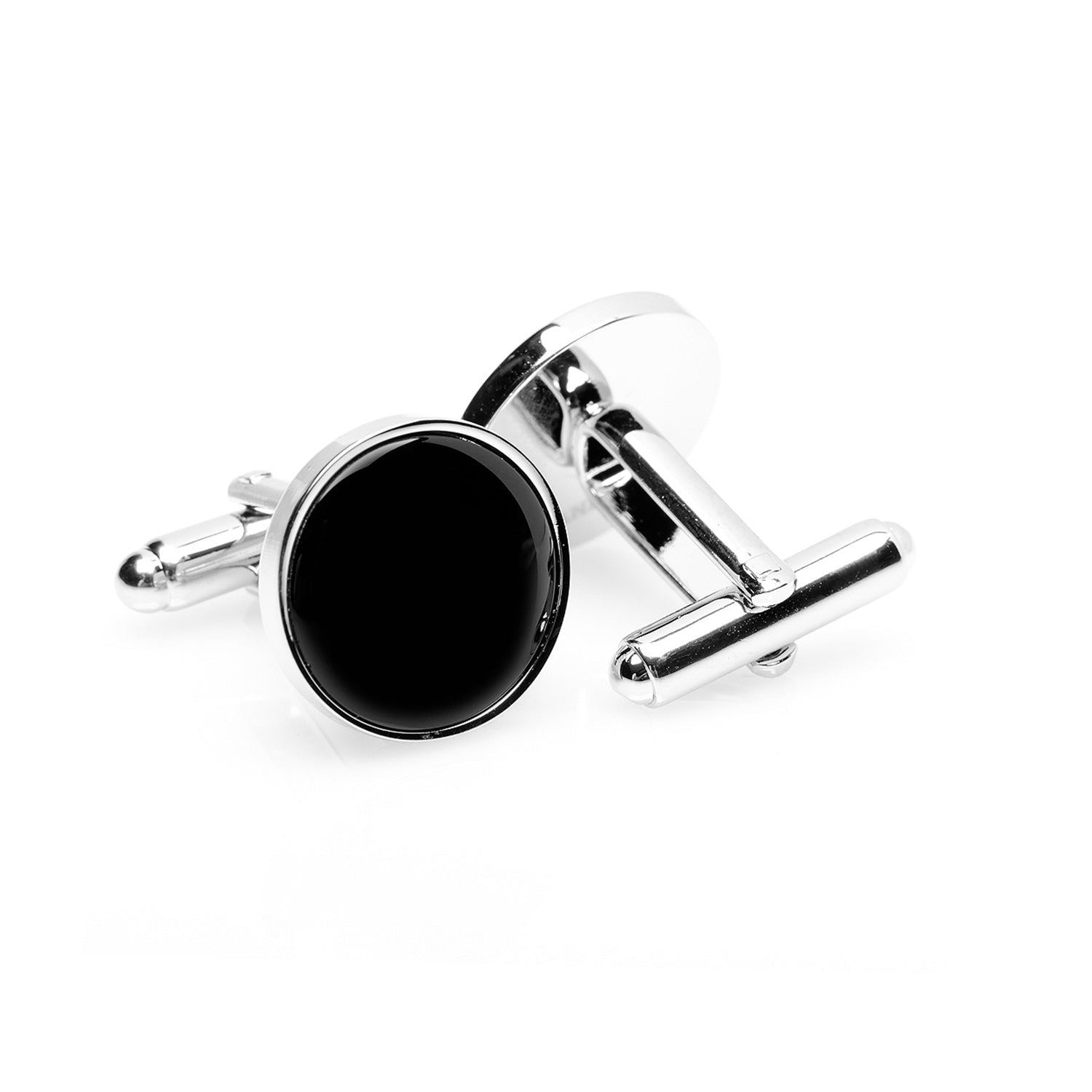 Silver and Onyx Cufflinks - SARTORO836