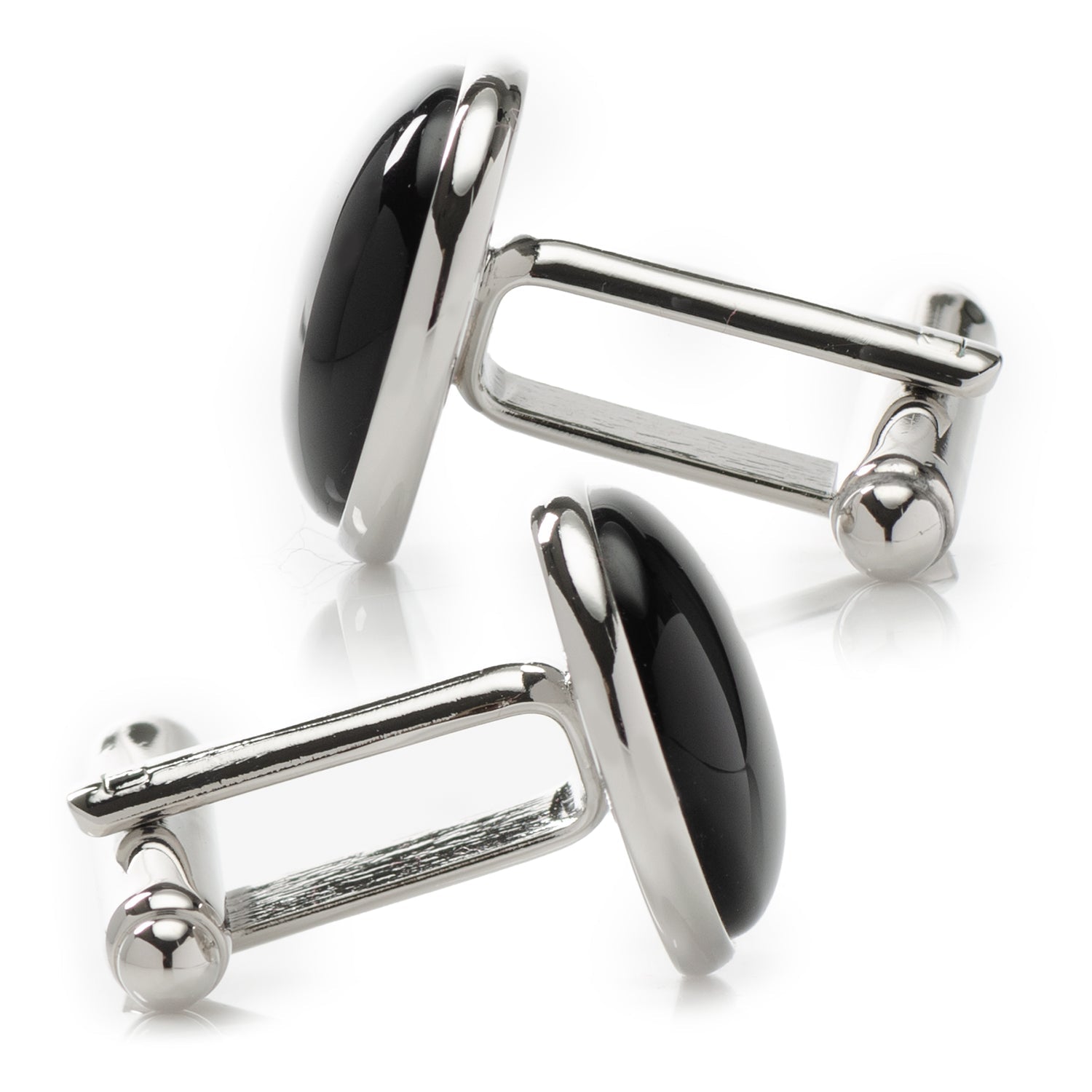 Silver and Onyx Cufflinks - SARTORO192