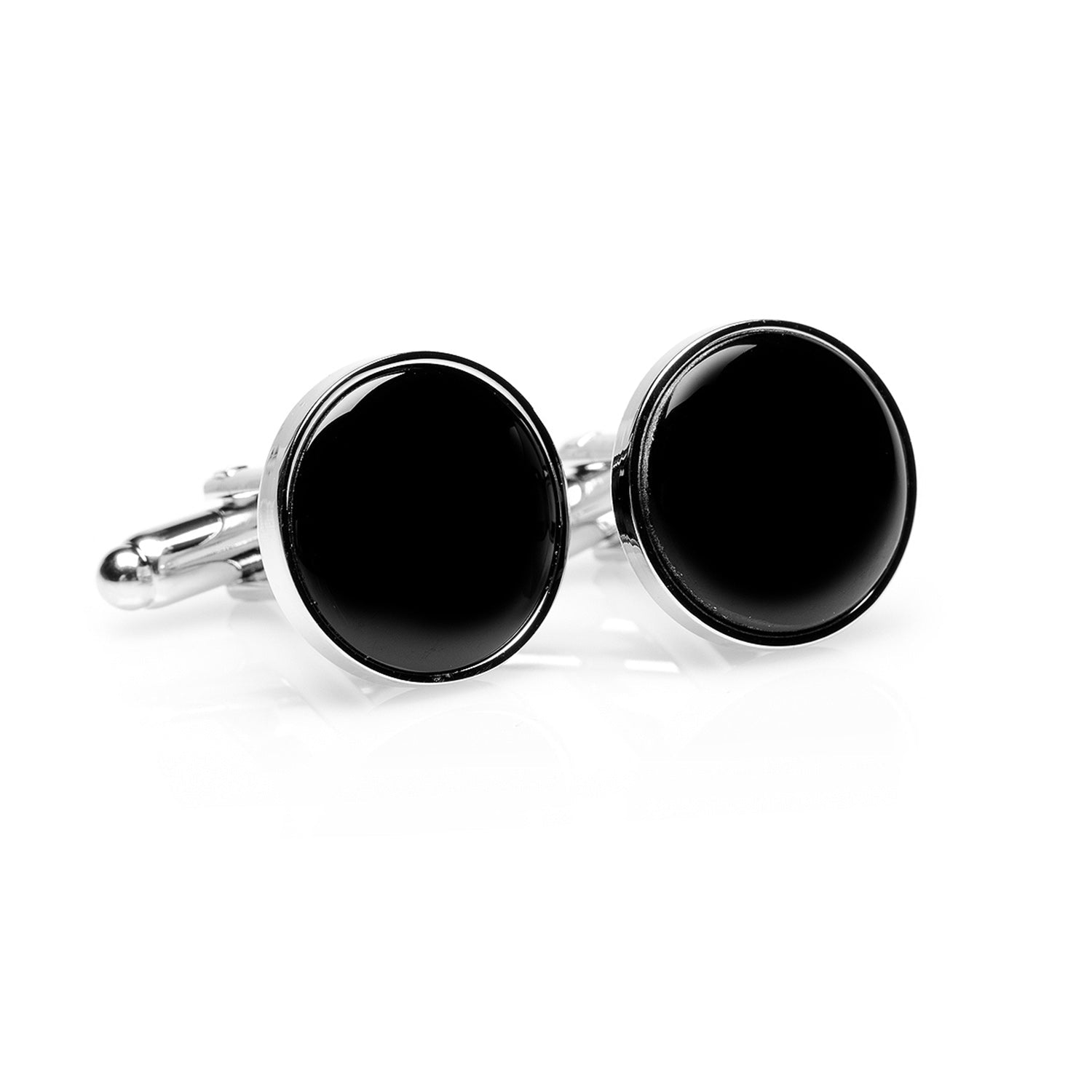 Silver and Onyx Cufflinks - SARTORO546