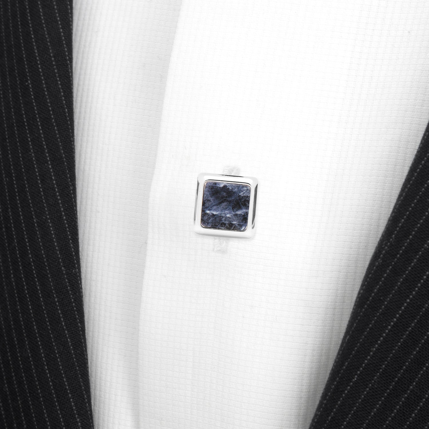 Silver and Sodalite JFK Presidential Studs - SARTORO929