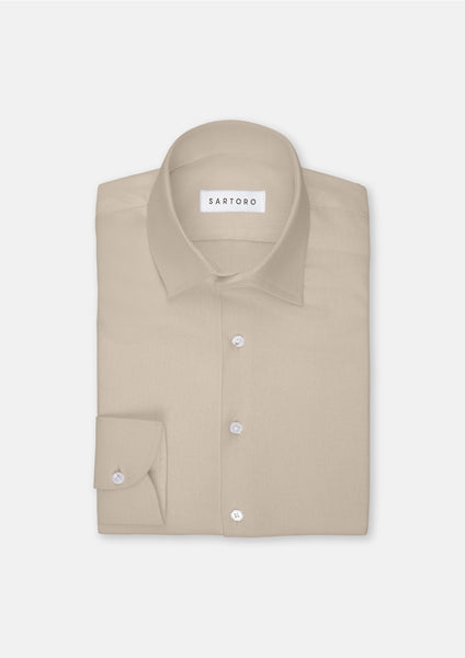 Simply Taupe Linen Shirt - SARTORO