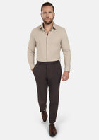 Simply Taupe Linen Shirt - SARTORO127