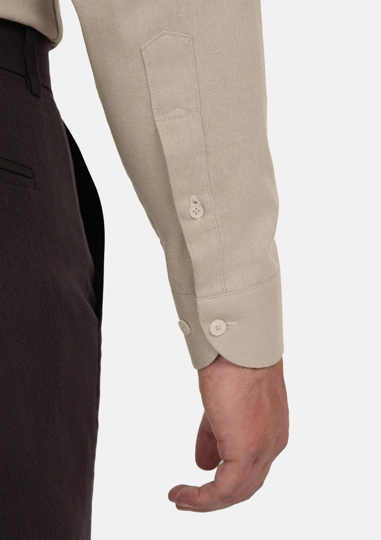 Simply Taupe Linen Shirt - SARTORO