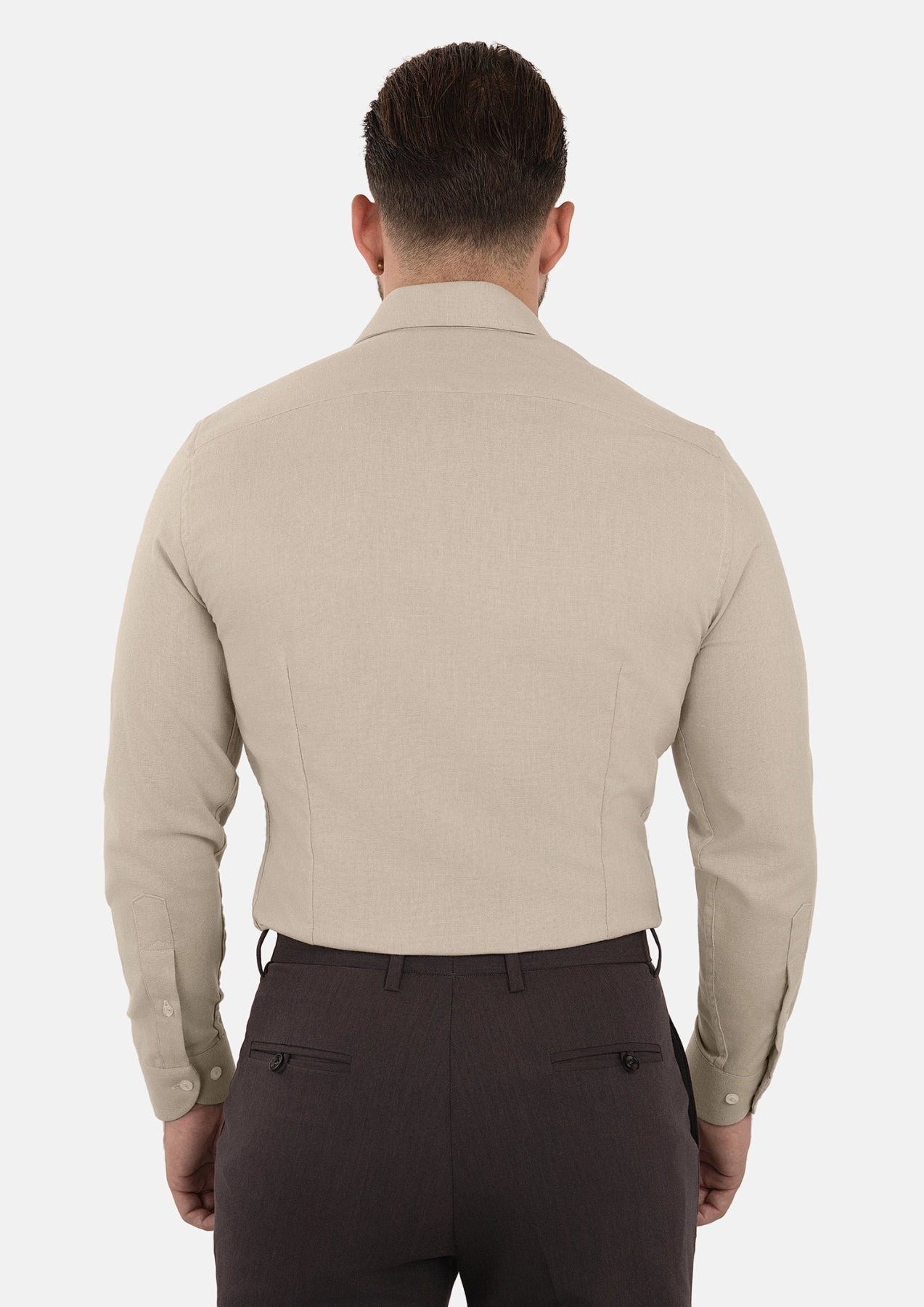 Simply Taupe Linen Shirt - SARTORO