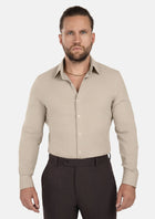 Simply Taupe Linen Shirt - SARTORO309