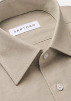 Simply Taupe Linen Shirt - SARTORO351