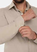 Simply Taupe Linen Shirt - SARTORO793