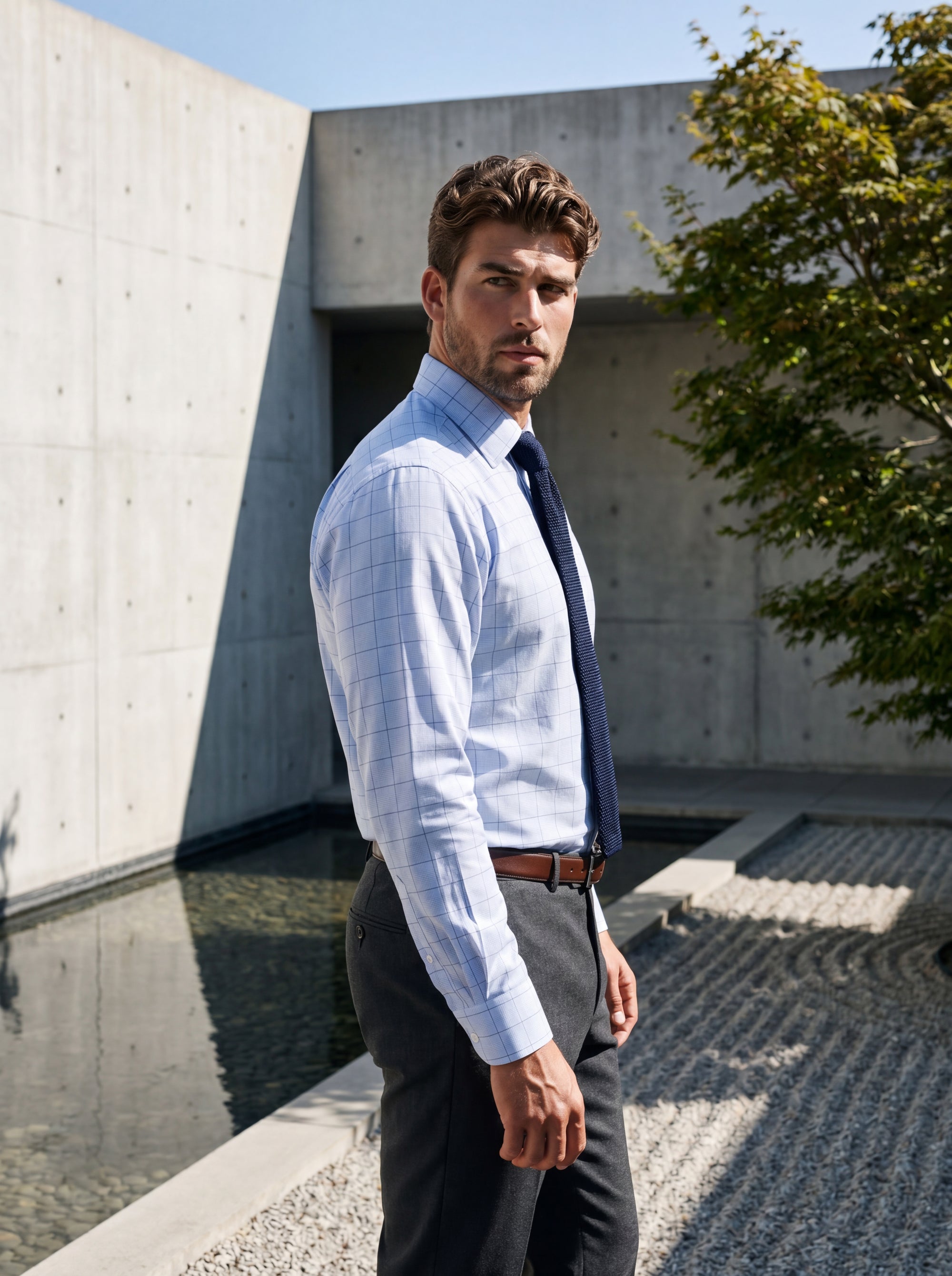 sky-blue-glen-check-shirt-minimalist-courtyard314