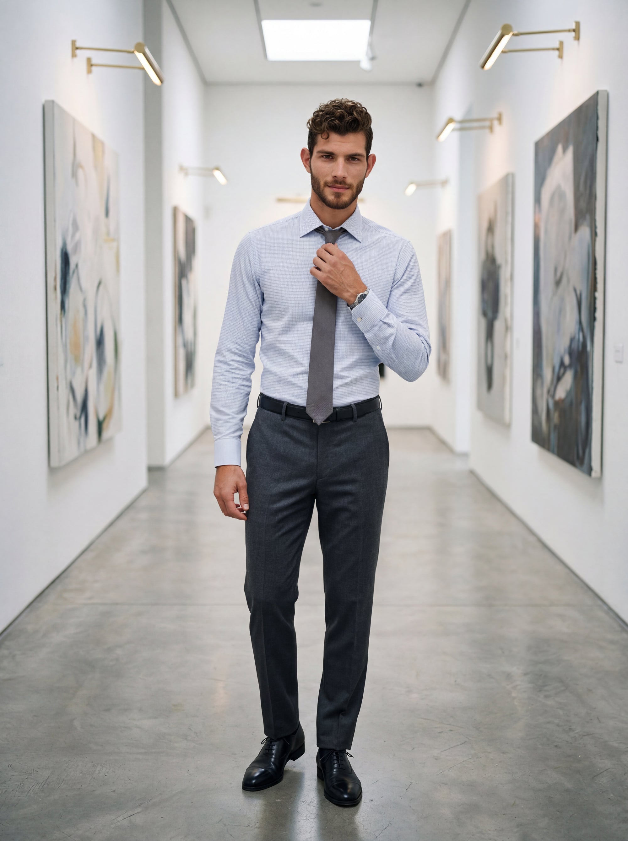 sky-blue-grid-shirt-art-gallery-corridor422