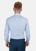 Sky Blue Microcheck Shirt - SARTORO